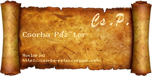 Csorba Péter névjegykártya