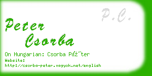 peter csorba business card